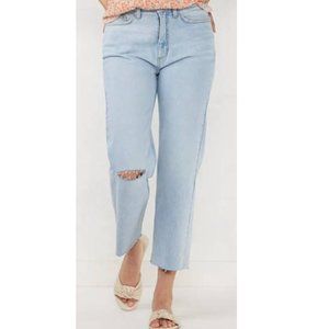 NEW Lauren Conrad Vintage  Distress Super High-Waisted Crop Jeans